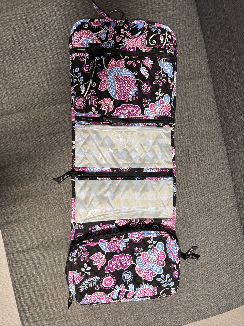 Vera Bradley Floral Hanging Travel Organizer Bag - Pink/Black